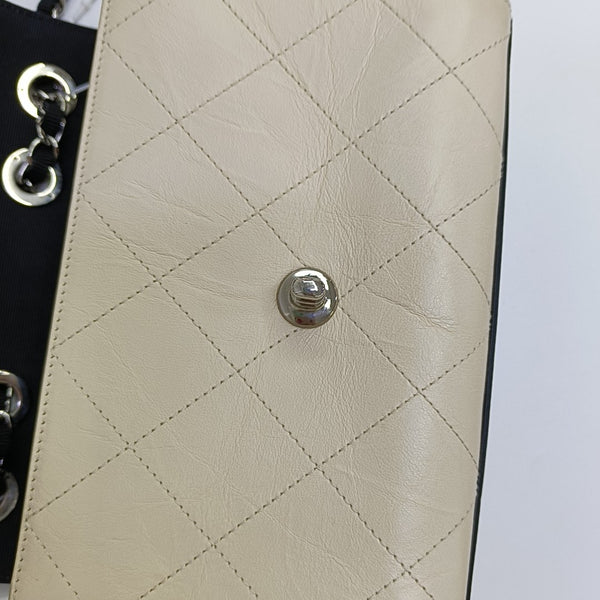 Quilted Calfskin Shoulder Bag Beige