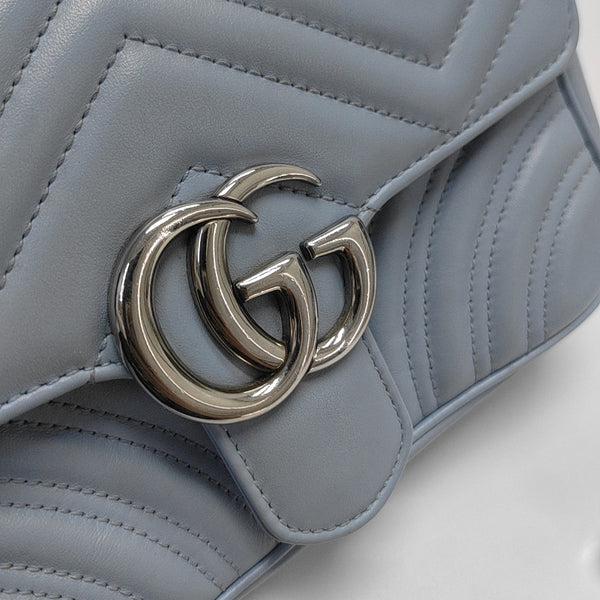 GG Marmont Small Quilted Calfskin Blue