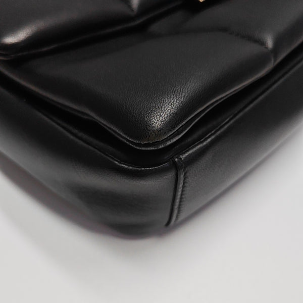 Quilted Calfskin Shoulder Bag Black