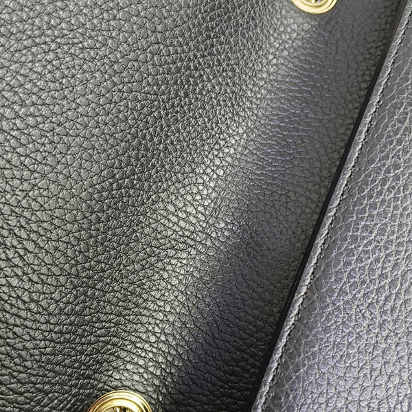 Interlocking G Large Calfskin Black