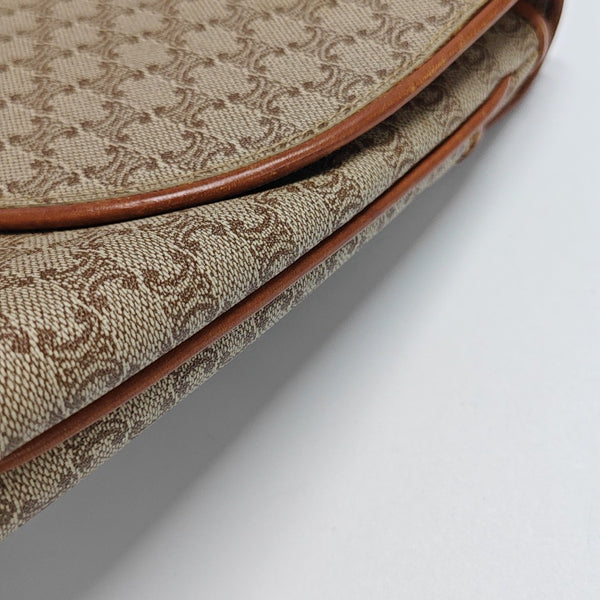 Coated Canvas Shoulder Bag Brown
