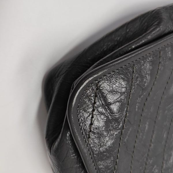 NIKI Medium Chevron Calfskin Gray