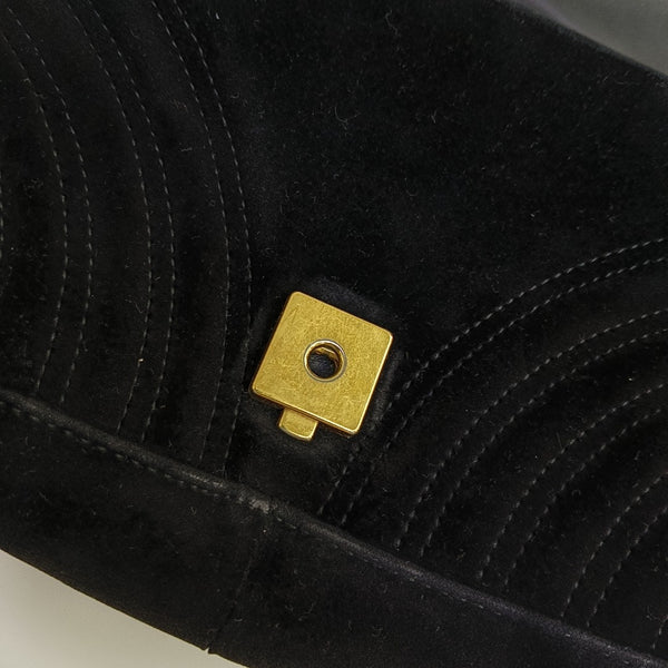 GG Marmont Medium Quilted Velvet Black