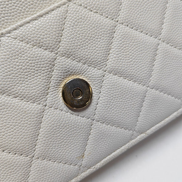WOC Quilted Grained Calfskin White