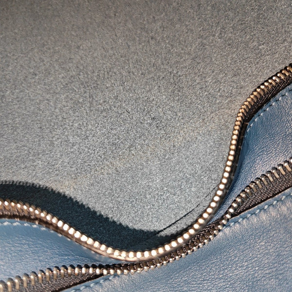 Calfskin Top Handle Bag Blue