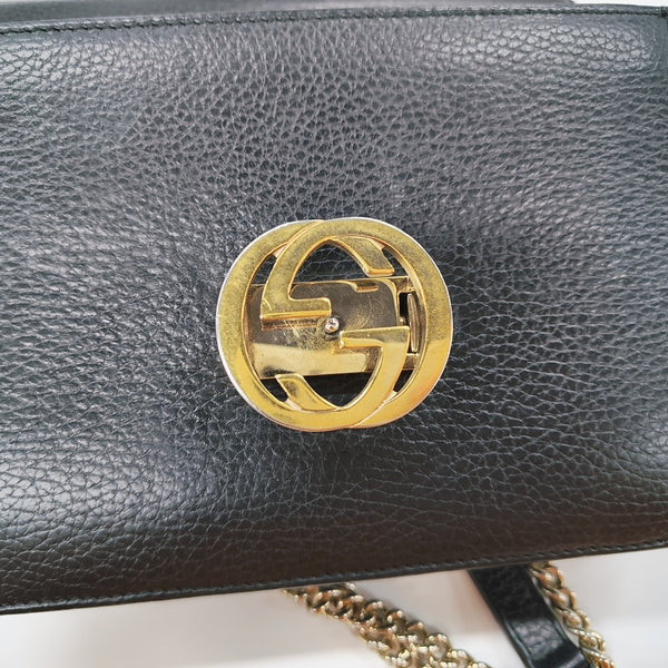Interlocking G Small Calfskin Black