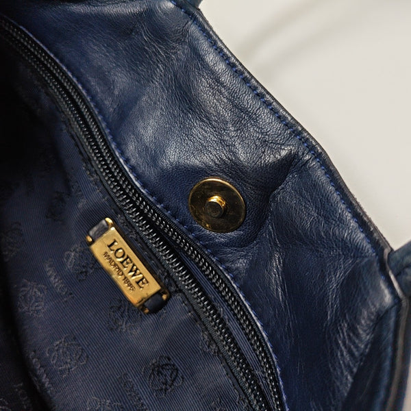 Suede Tote Bag Blue