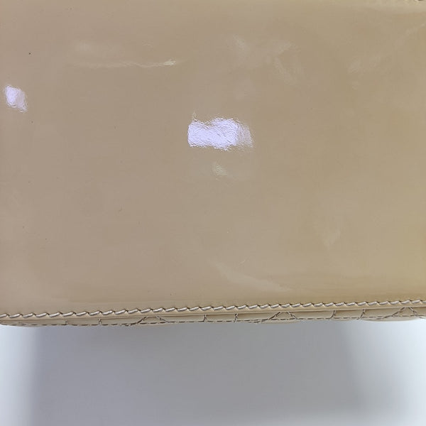 Lady Dior Medium Cannage Patent Leather Beige