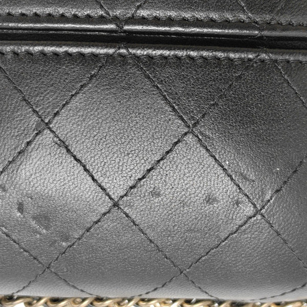 Quilted Lambskin Shoulder Bag Black