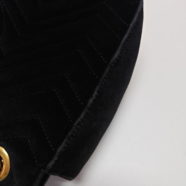 GG Marmont Large Quilted Velvet Black