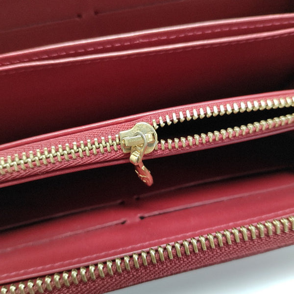 ZIPPY Monogram Patent Calfskin Red Wallet