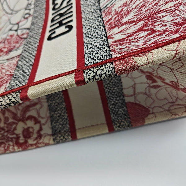 Book Tote Medium Fabric Red