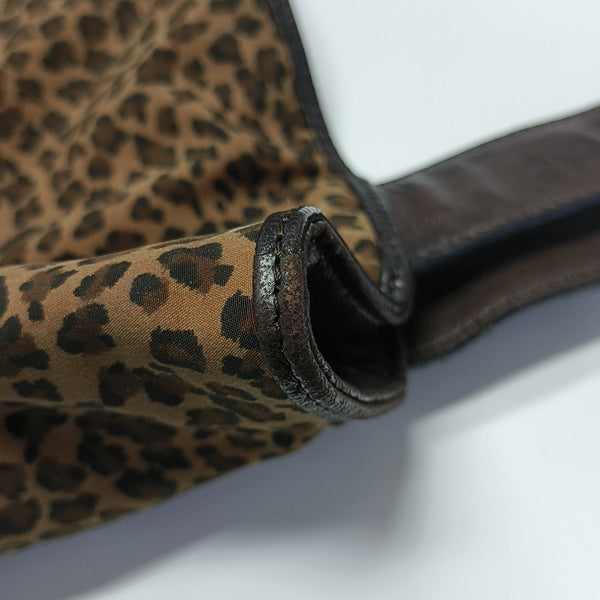 Fabric Top Handle Bag Brown