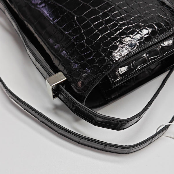 Constance 23 Shiny Porosus Crocodile Black