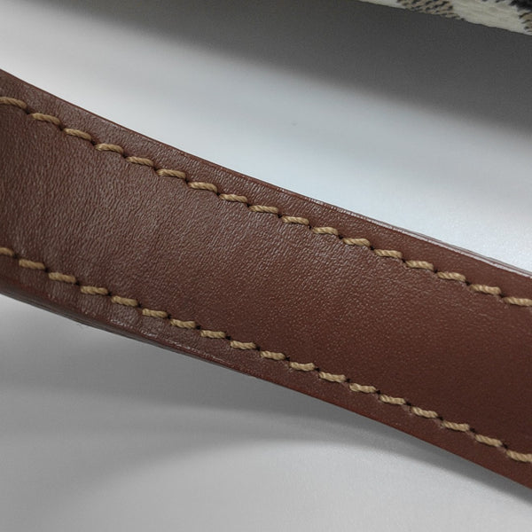 Coated Canvas Top Handle Bag Brown