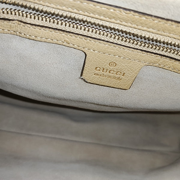 Ostrich Top Handle Bag Beige
