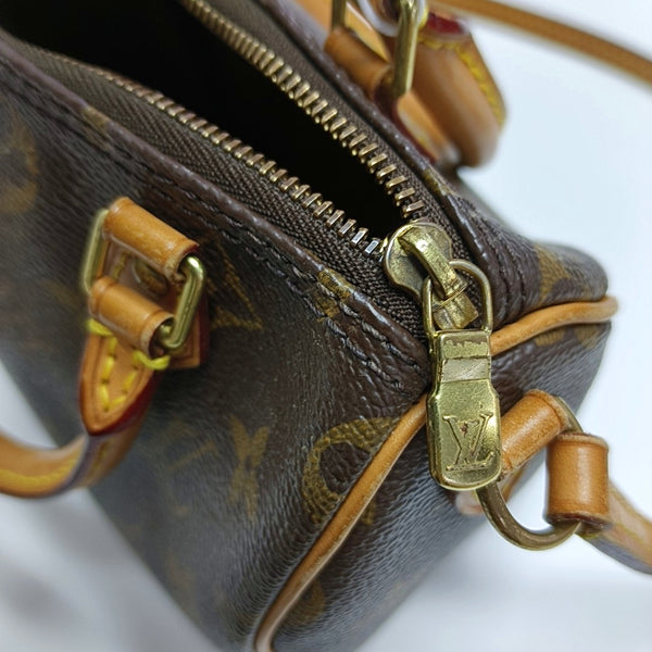 SPEEDY Nano Monogram Coated Canvas Brown
