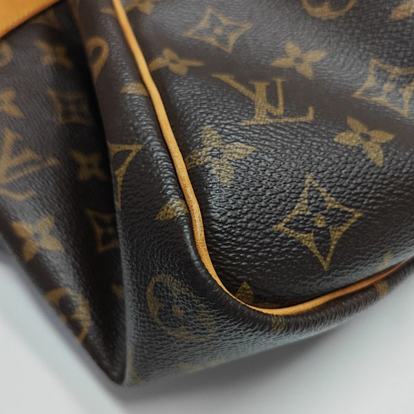 KEEPALL 50 Monogram Coated Canvas Brown