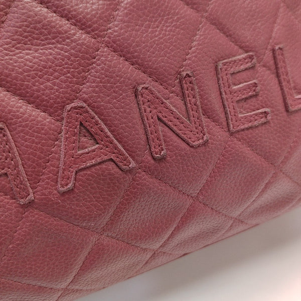 BOWLER Small Quilted Grained Calfskin Red
