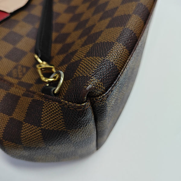 CLAPTON Damier Ebene Coated Canvas Brown