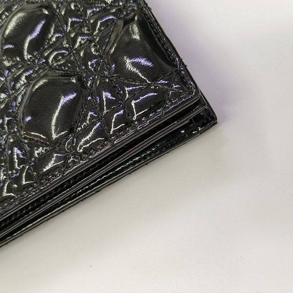 Lady Dior Medium Cannage Patent Leather Black