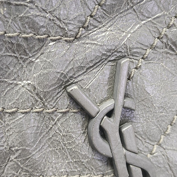 NIKI Mini Chevron Calfskin Gray