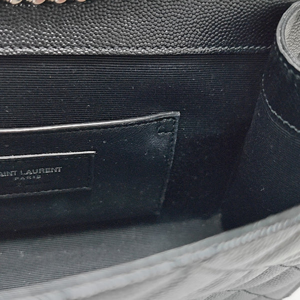 ENVELOPE Small Chevron Calfskin Black
