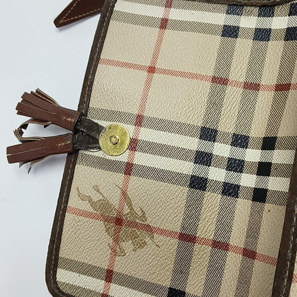 Coated Canvas Shoulder Bag Beige