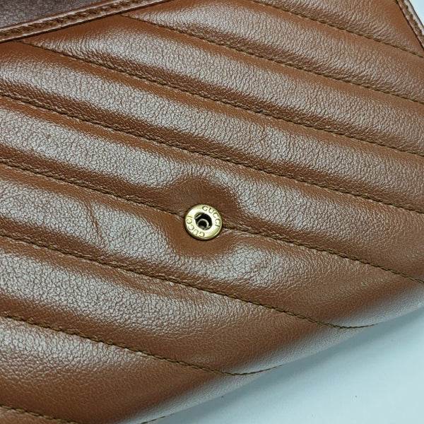GG Marmont Mini Quilted Calfskin Brown