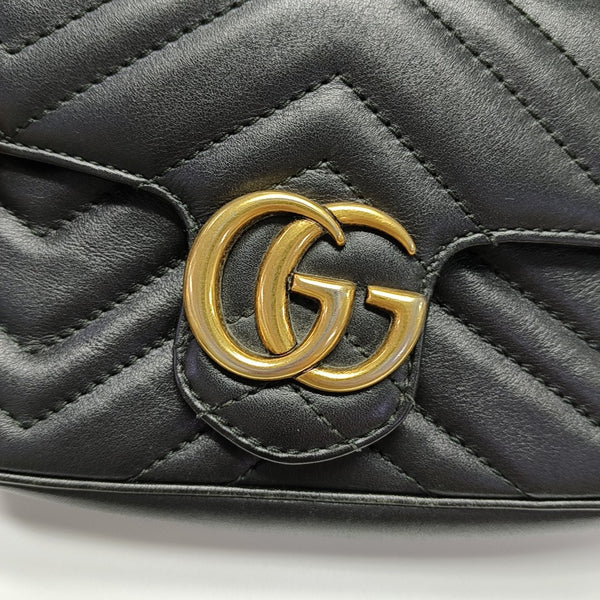 GG Marmont Mini Quilted Calfskin Black