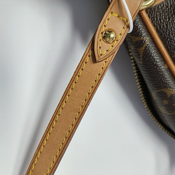 MONTORGUEI PM Monogram Coated Canvas Brown