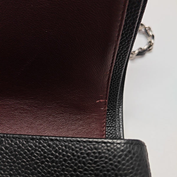 CLASSIC FLAP Jumbo Quilted Grained Calfskin Black