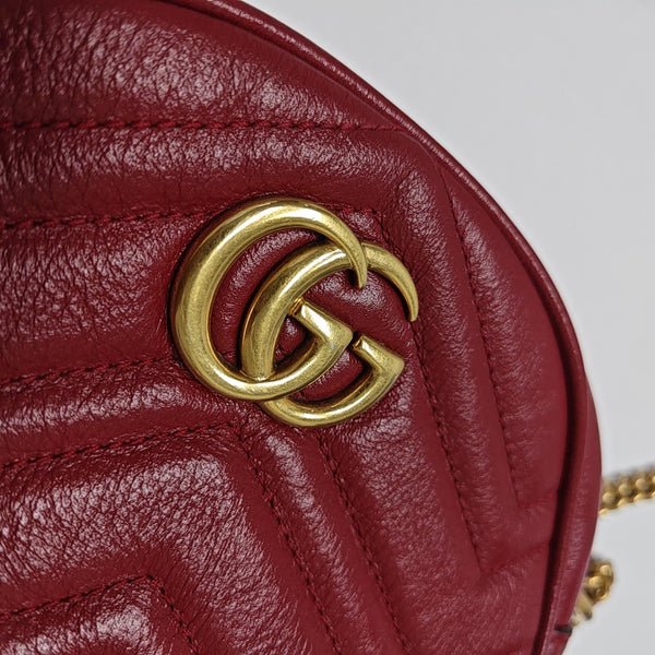 GG Marmont Mini Quilted Calfskin Red