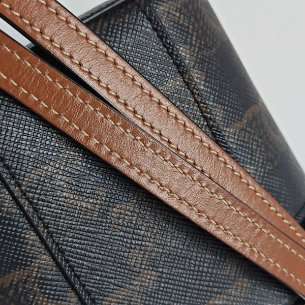 Coated Canvas Shoulder Bag Black