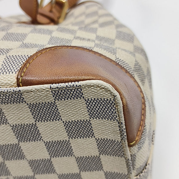 HAMPSTEAD MM Damier Azur Coated Canvas White