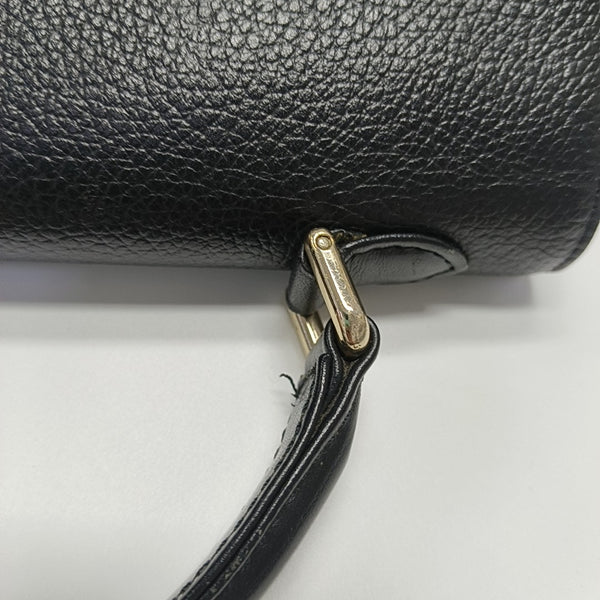 Calfskin Top Handle Bag Black