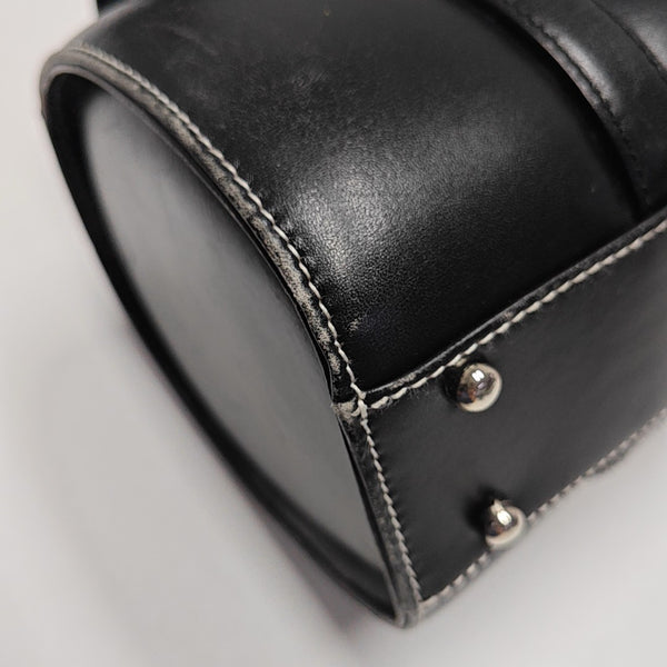 Calfskin Top Handle Bag Black