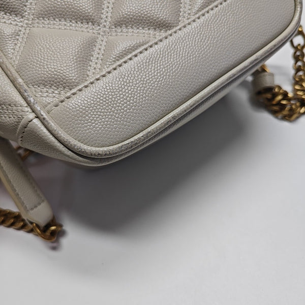 80'S VANITY Quilted Calfskin White