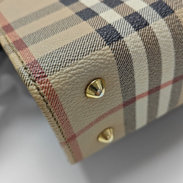 Coated Canvas Tote Bag Beige