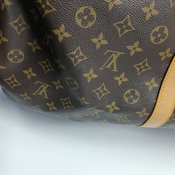 KEEPALL 60 Monogram Coated Canvas Brown