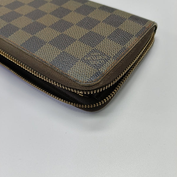 ZIPPY Damier Ebene Coated Canvas Brown Wallet
