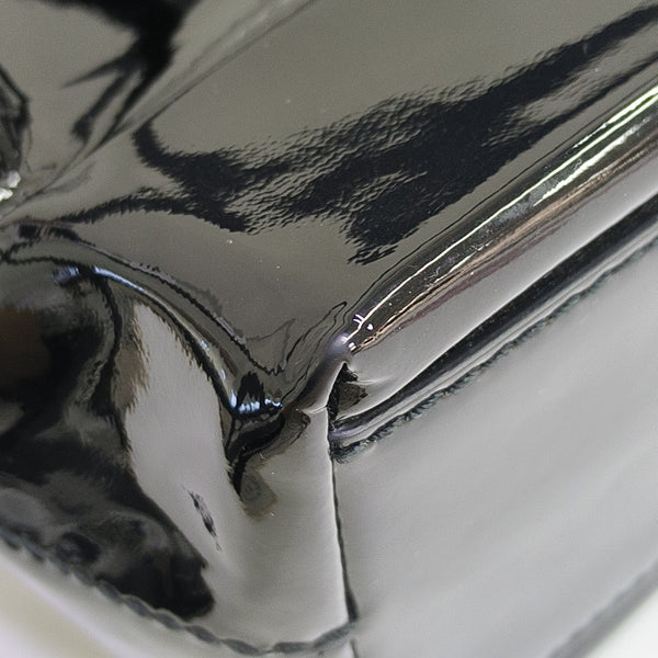 Shopping Bag Super Mini Patent Leather Black
