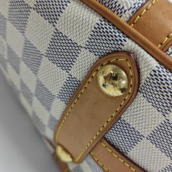 STRESA Damier Azur Coated Canvas White