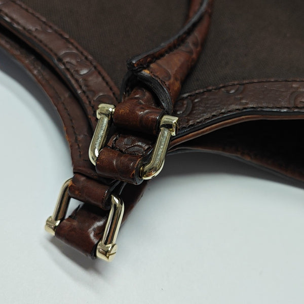 Monogram Canvas Top Handle Bag Brown