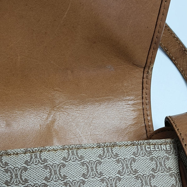 Coated Canvas Crossbody Bag Beige