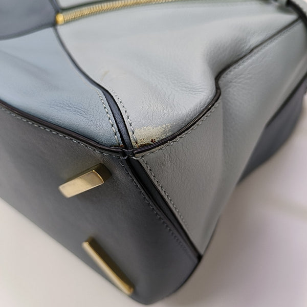 Puzzle Medium Calfskin Blue