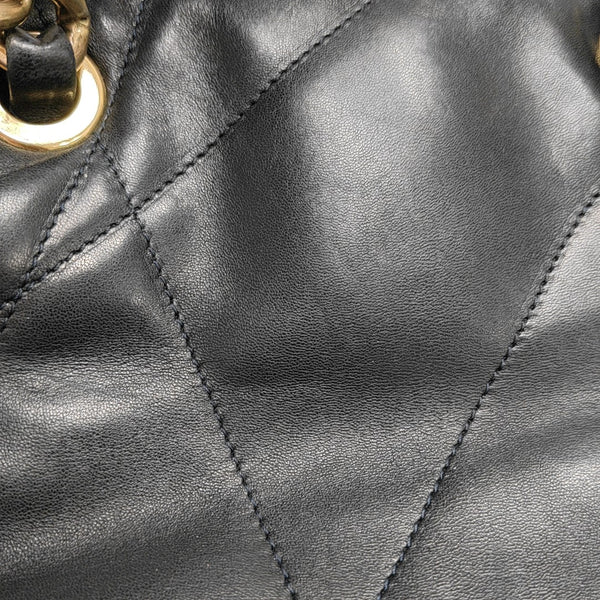 Quilted Lambskin Bucket Bag Black