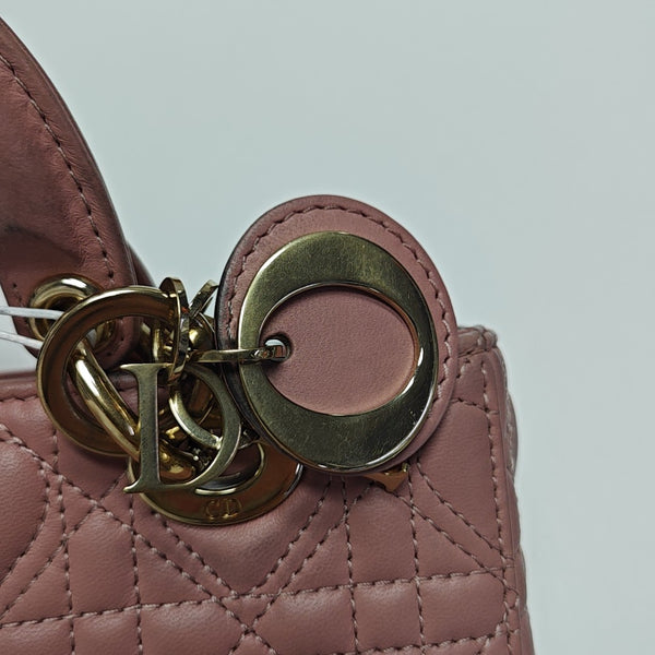 Lady D-Joy Super Mini Cannage Lambskin Pink