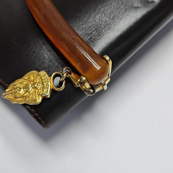 Calfskin Top Handle Bag Brown