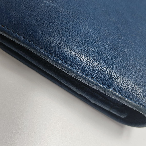 CHYC Y LIGNE Calfskin Blue Wallet